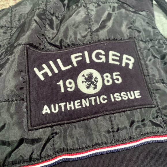 Vintage Insulated Jacket w/ Hood Large Tommy Hilfiger Full Zip Lined Heavy - Picture 3 of 10